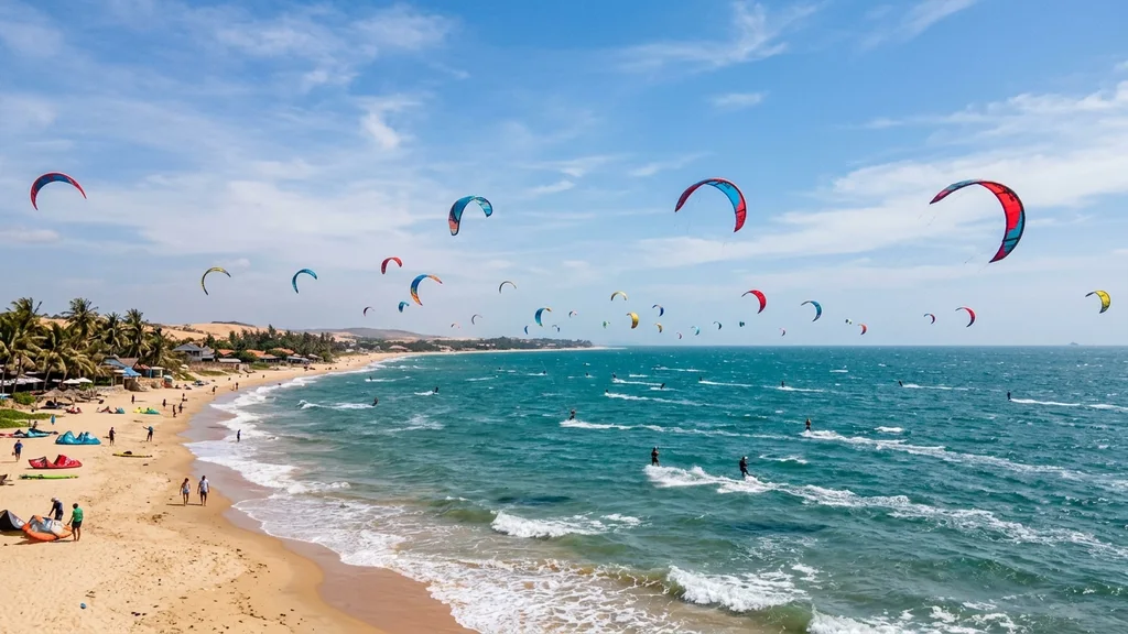 Windsportaktivitäten an der Küste von Mui Ne
